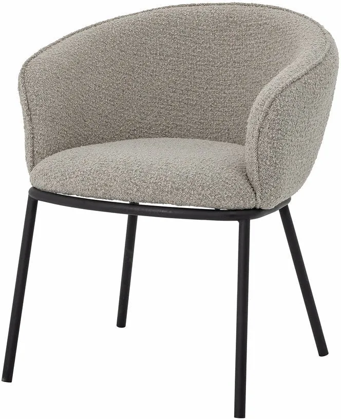 Chaise avec accoudoirs en tissu gris Cortone - Bloomingville