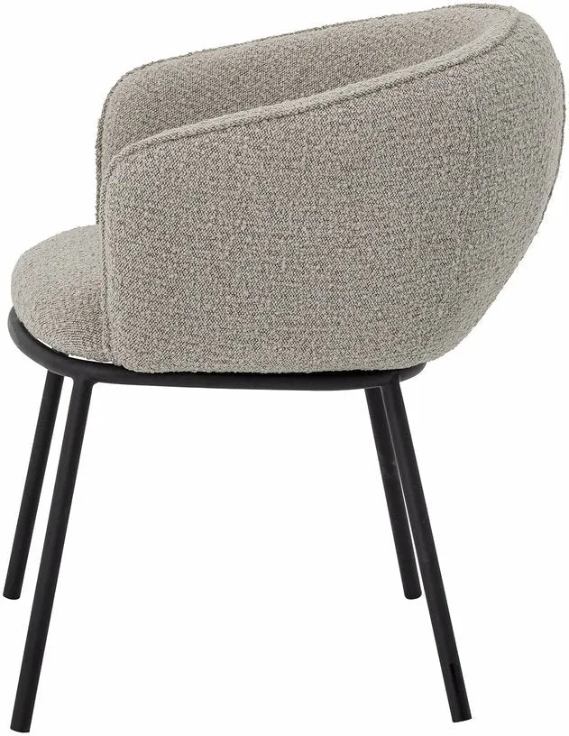 Chaise avec accoudoirs en tissu gris Cortone - Bloomingville