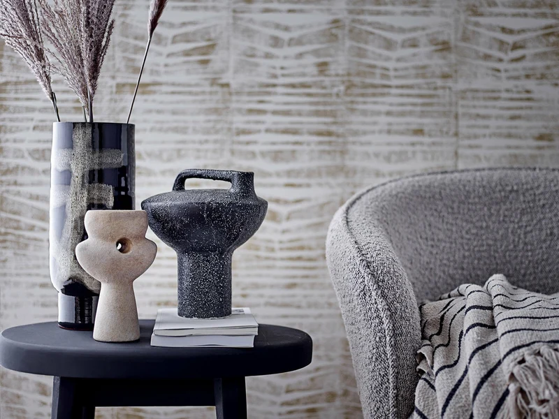 Chaise avec accoudoirs en tissu gris Cortone - Bloomingville