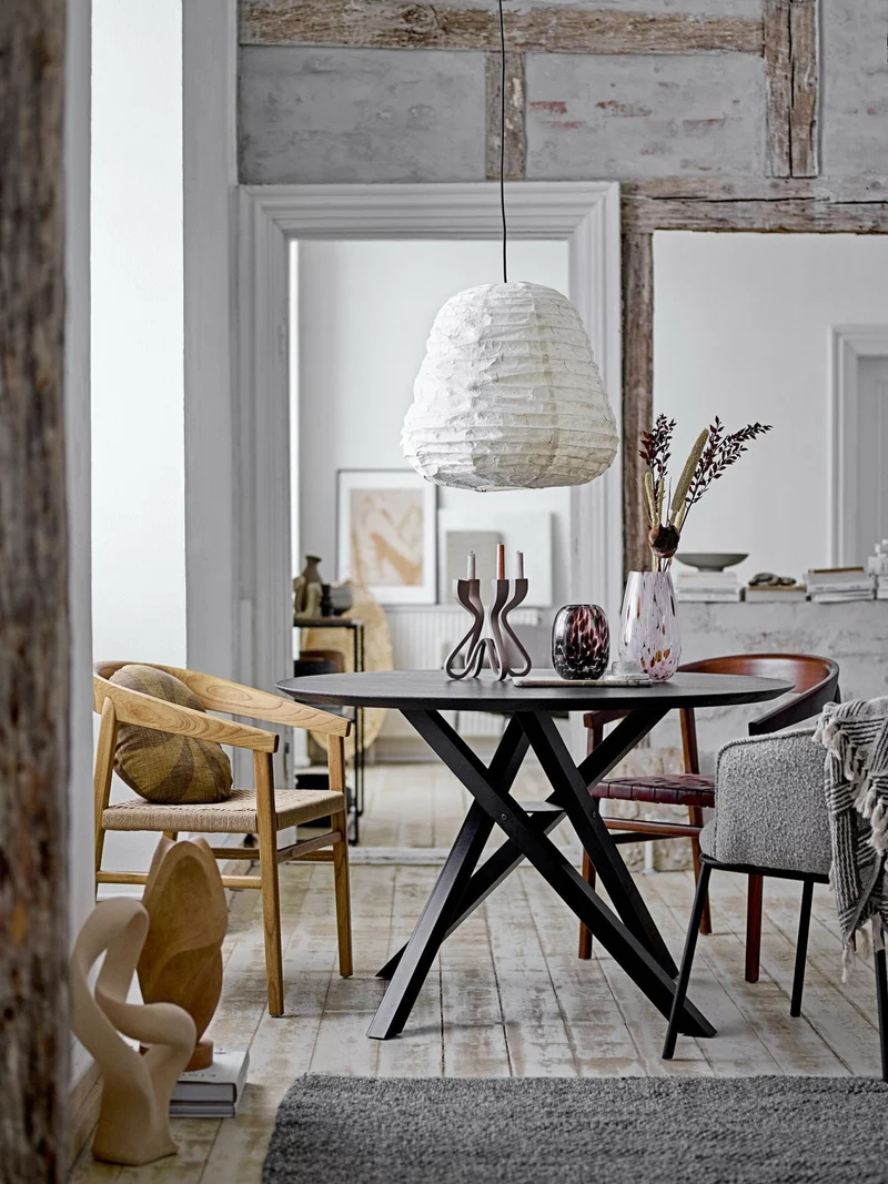 Chaise avec accoudoirs en tissu gris Cortone - Bloomingville
