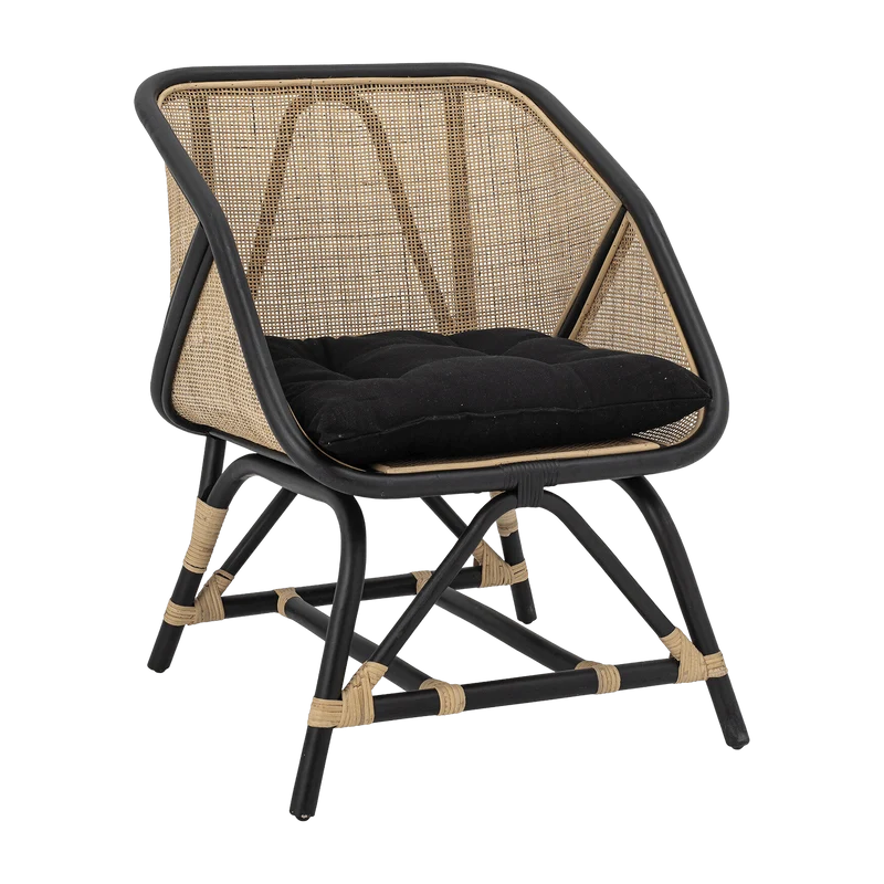 Fauteuil en Rotin noir Loue - Bloomingville