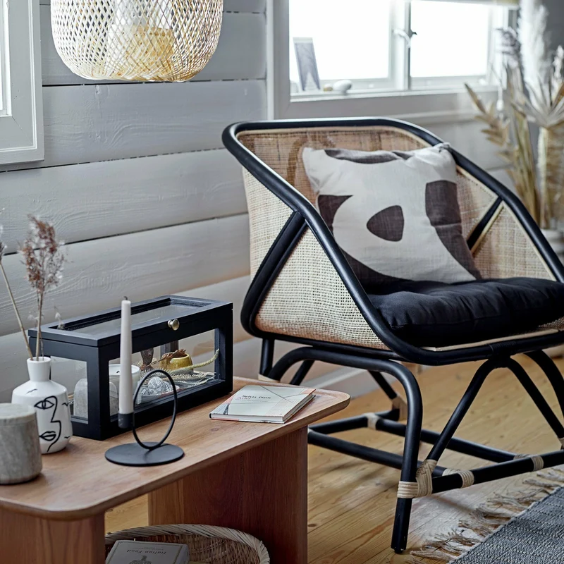 Fauteuil en Rotin noir Loue - Bloomingville