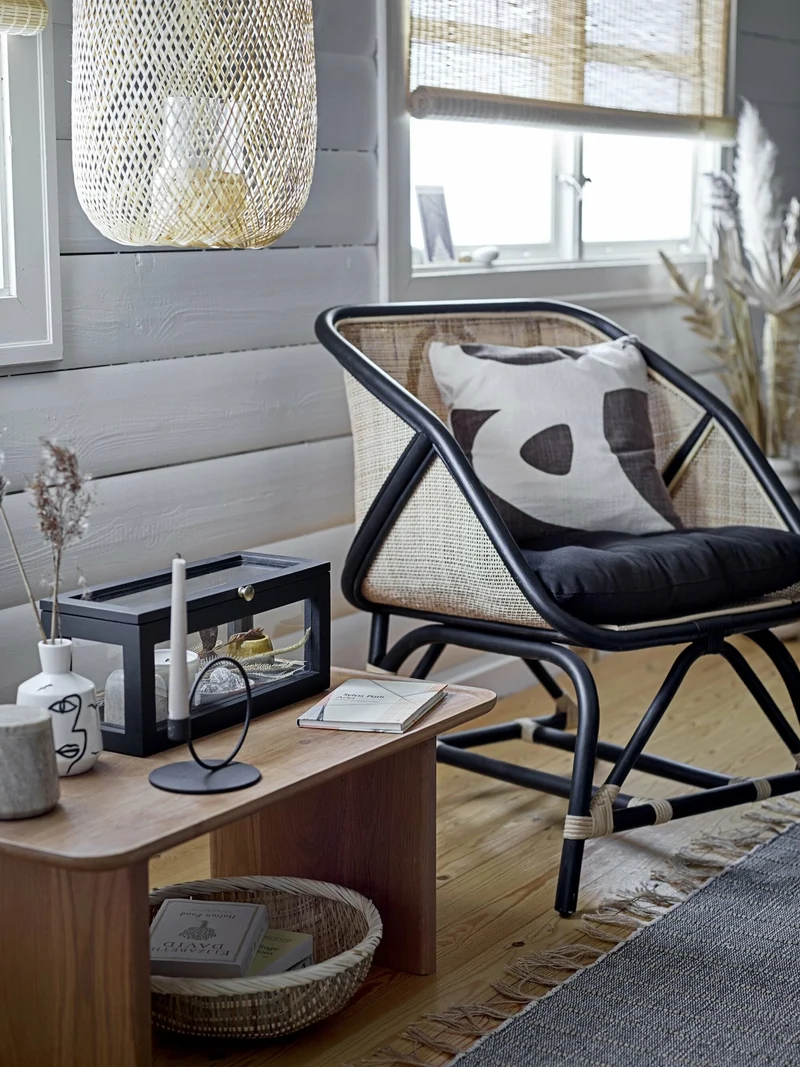 Fauteuil en Rotin noir Loue - Bloomingville