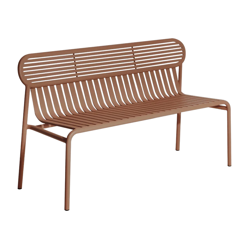 Banc de jardin en aluminium terracotta Week-End - Petite Friture