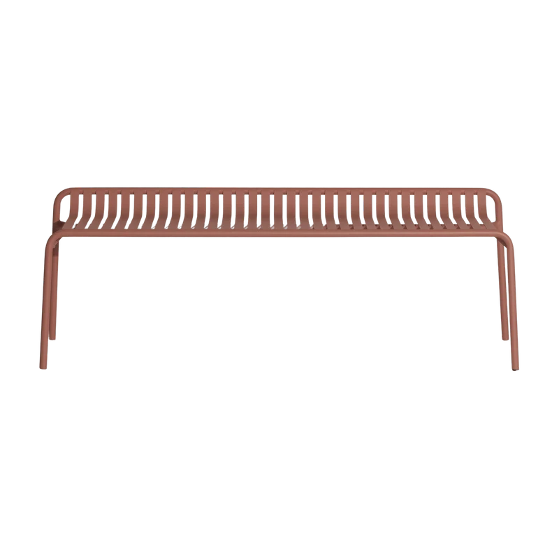 Banc de jardin sans dossier en aluminium terracotta Week-end