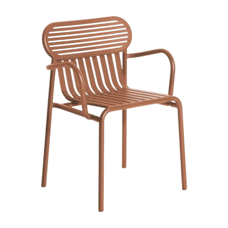 Chaise de jardin avec accoudoirs terracotta Week-End - Petite Friture