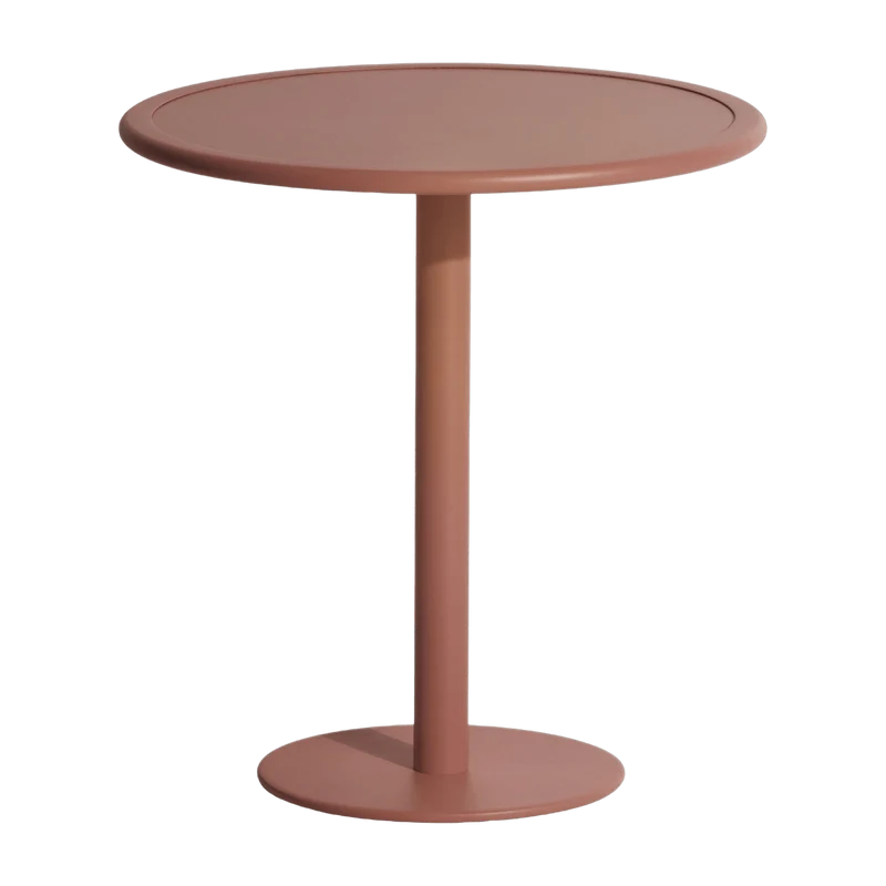 Table de bistrot ronde en aluminium outdoor terracotta Week end - Petite friture