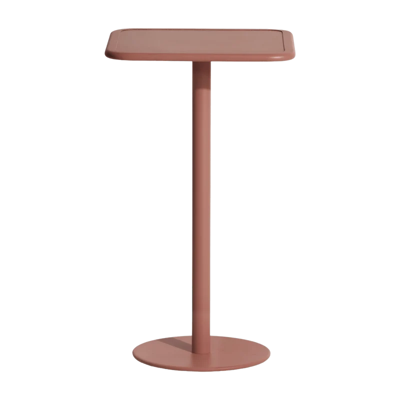 Table haute carrée en aluminium outdoor terracotta Week end - Petite friture