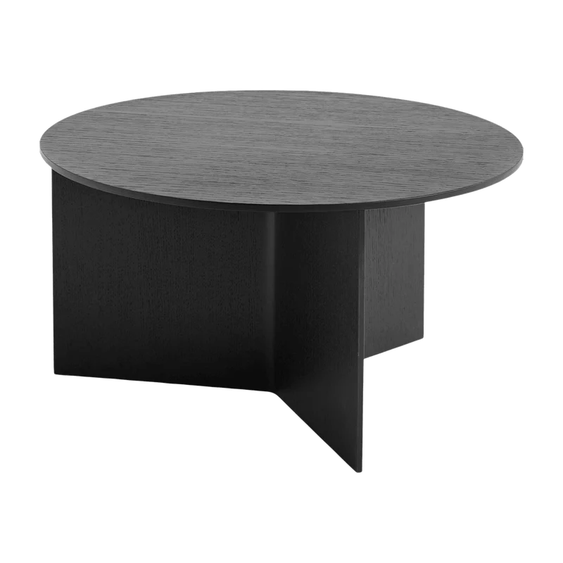 Table basse ronde en chêne noir XL Slit - HAY