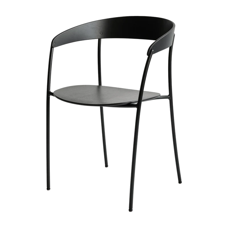 Chaise avec accoudoirs en frêne teinté Missing - New Works