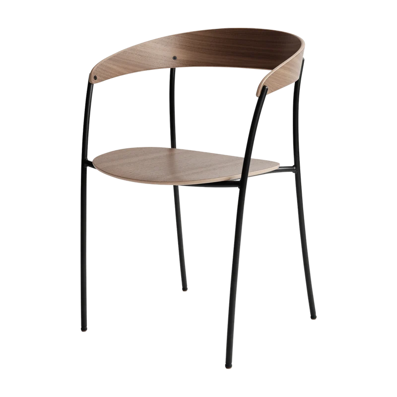 Chaise avec accoudoirs en noyer Missing - New Works