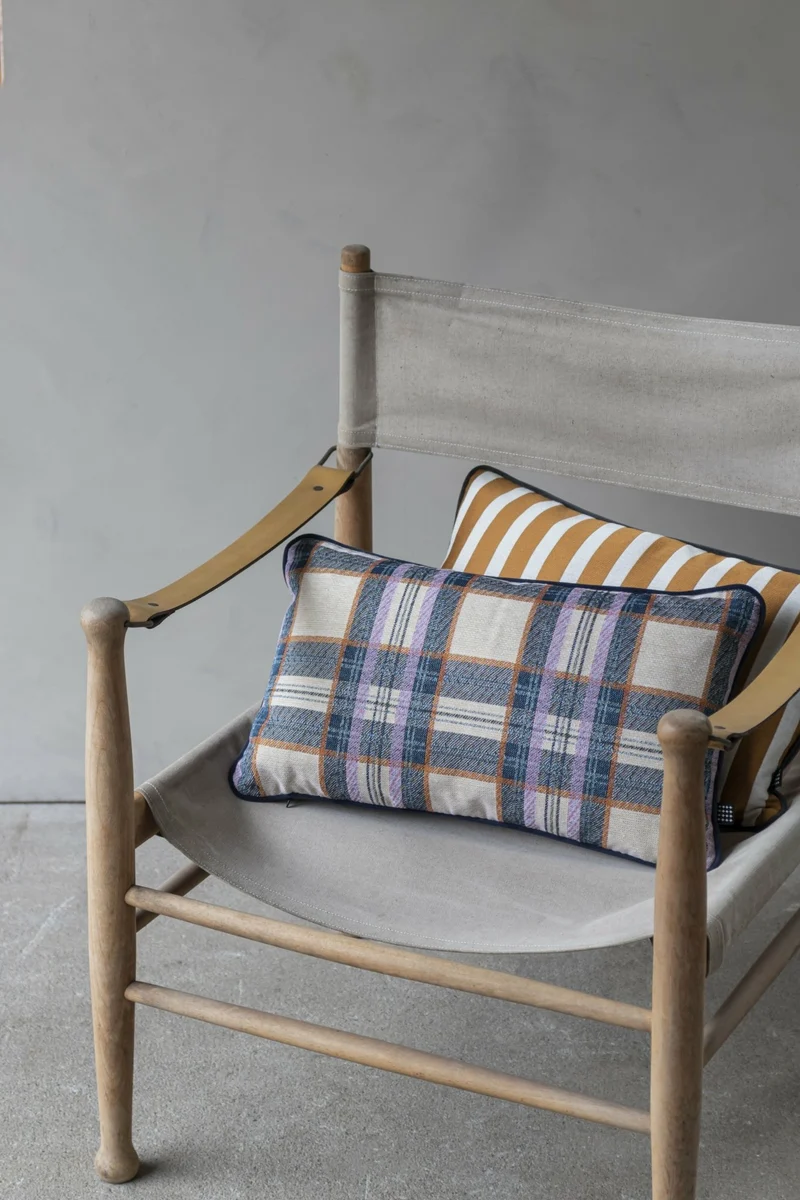 Coussin Blue Check 50x30 cm - Mette Ditmer