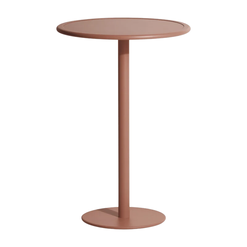 Table haute ronde en aluminium outdoor terracotta Week end - Petite friture