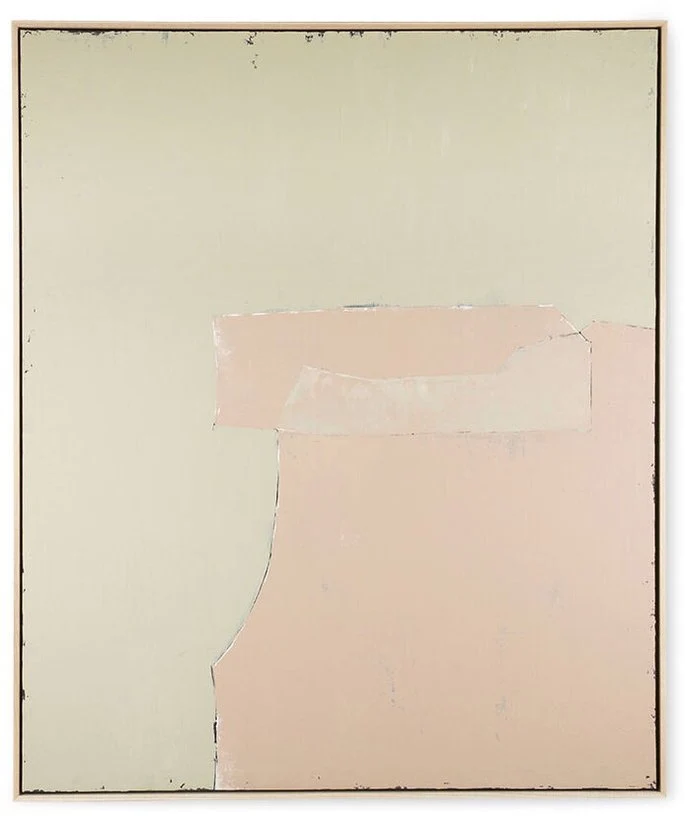 Peinture abstraite Olive/Nu 100X120Cm - HKLIVING