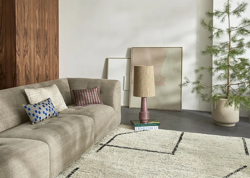 Peinture abstraite Olive/Nu 100X120Cm - HKLIVING