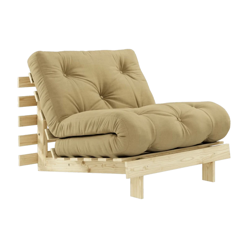 Fauteuil convertible beige blé Roots 90 - Karup Design