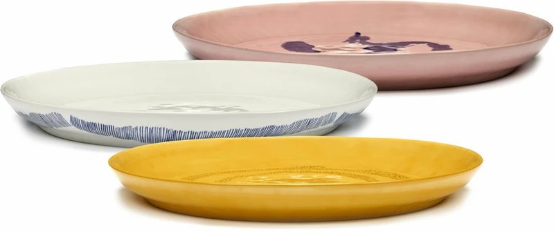 Plateau blanc avec motif bleu Feast - Serax