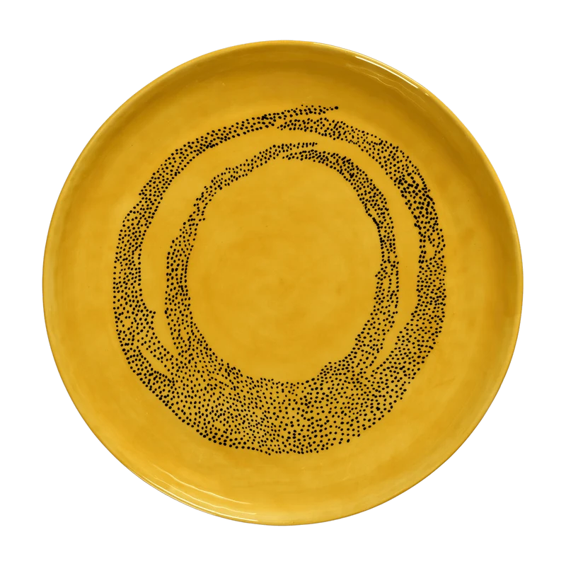 Plateau sunny yellow avec motif noir Feast - Serax