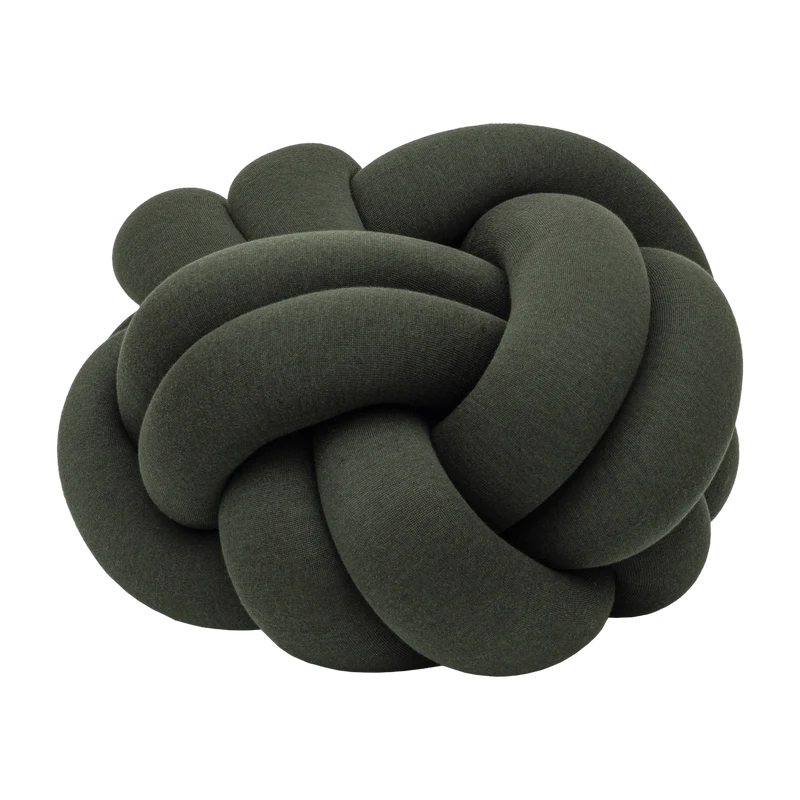 Pouf XL en acrylique et laine vert forêt Knot - Design House Stockholm