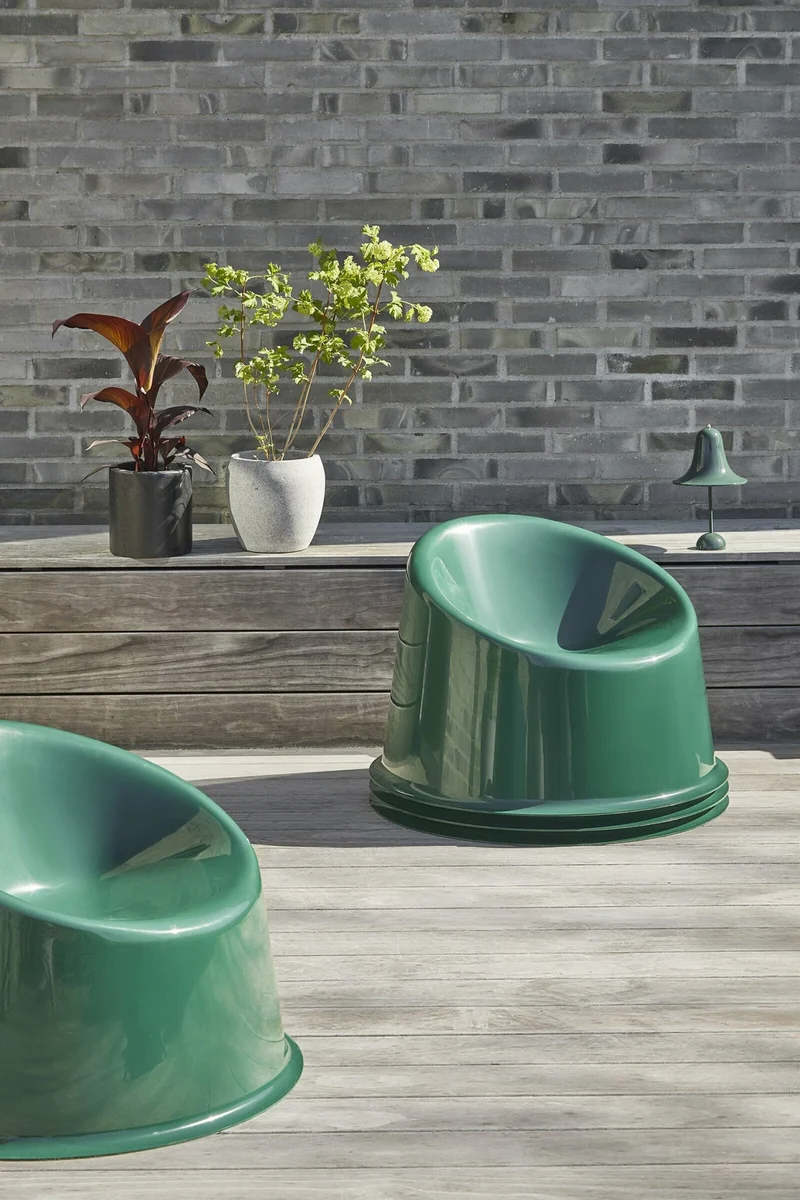 Fauteuil en polypropylène vert foncé Panto Pop - Verpan
