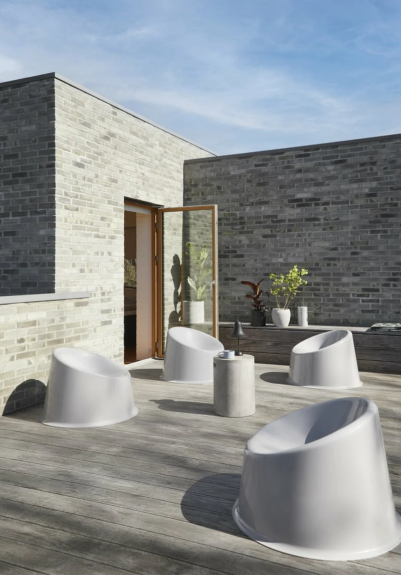 Fauteuil en polypropylène gris Panto Pop - Verpan