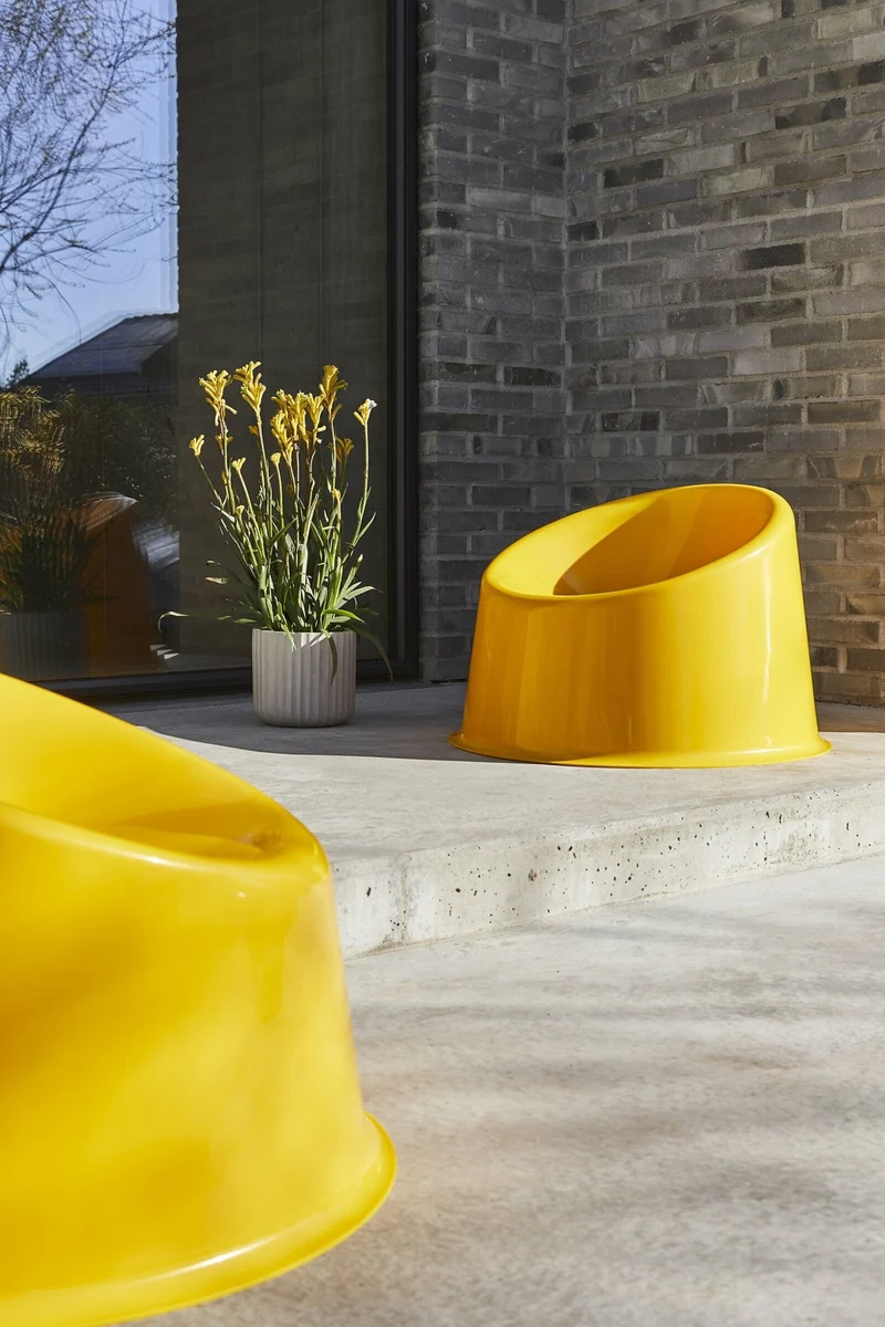 Fauteuil en polypropylène jaune Panto Pop - Verpan