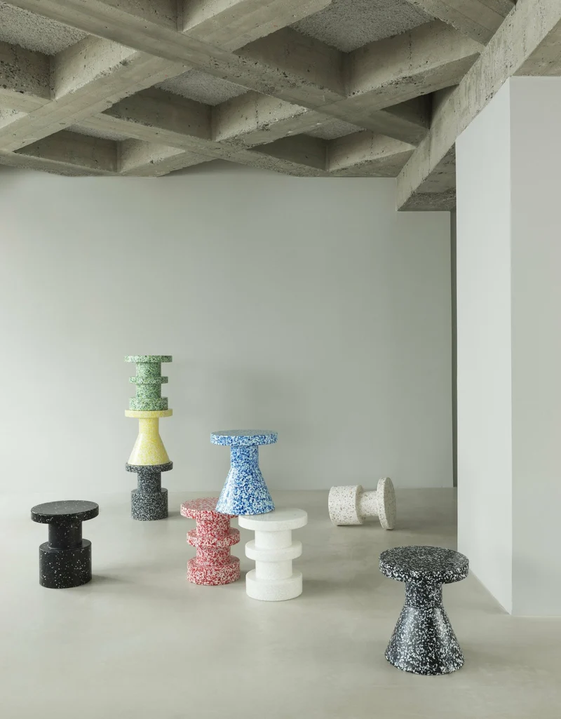 Tabouret en polyéthylène recyclé jaune Cone Bit Yellow - Normann Copenhagen
