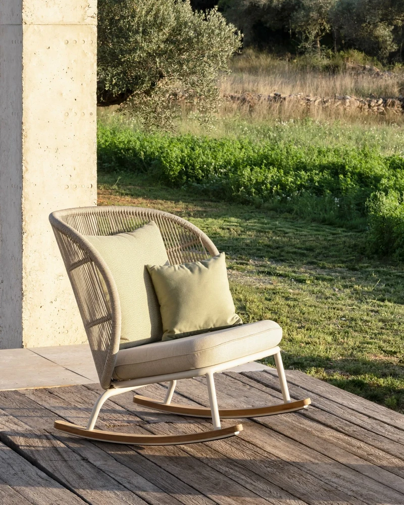 Rocking chair dune et set de coussins almond Kodo - Vincent Sheppard