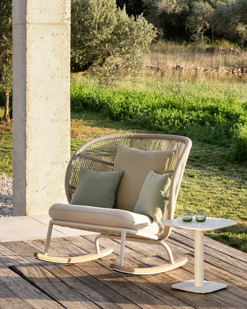 Rocking chair dune et set de coussins almond Kodo - Vincent Sheppard