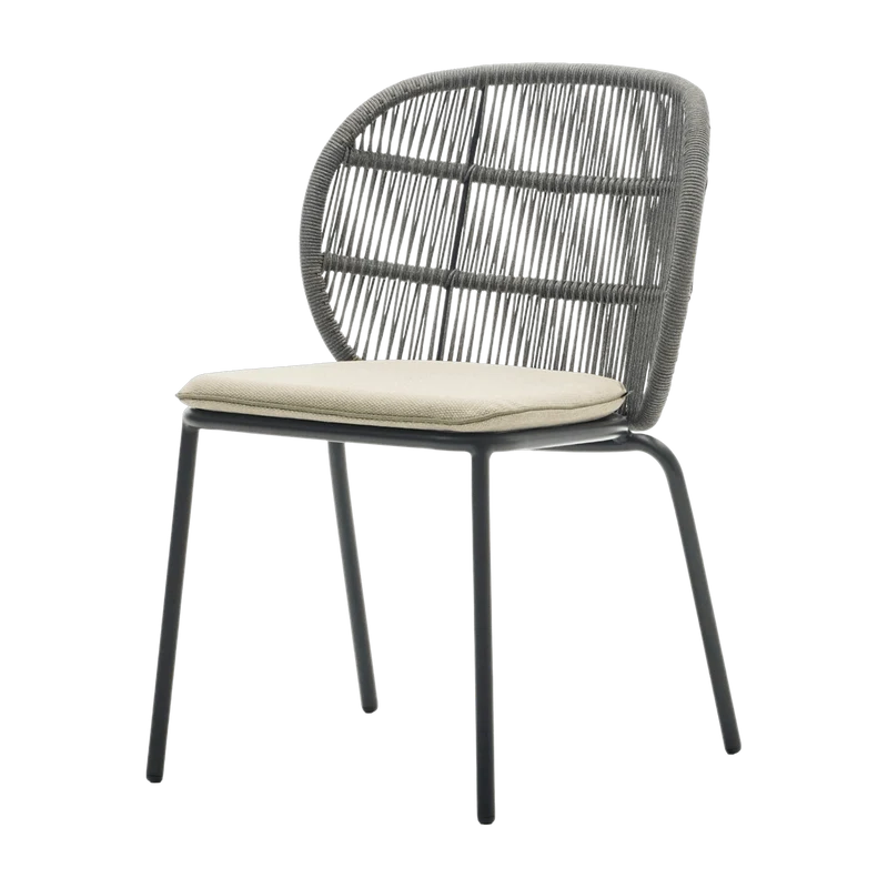Chaise de jardin gris fossil et corde almond Kodo - Vincent Sheppard