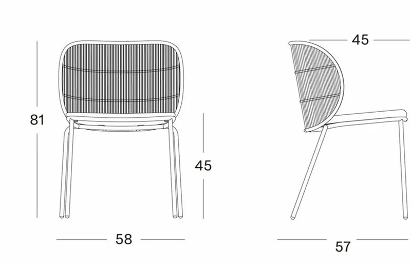 Chaise de jardin gris fossil et corde almond Kodo - Vincent Sheppard
