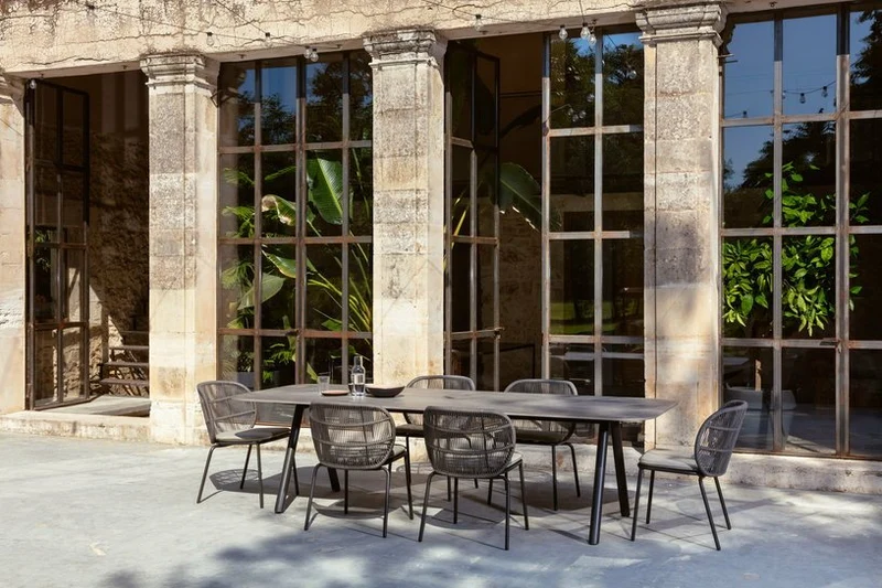 Chaise de jardin gris fossil et corde almond Kodo - Vincent Sheppard