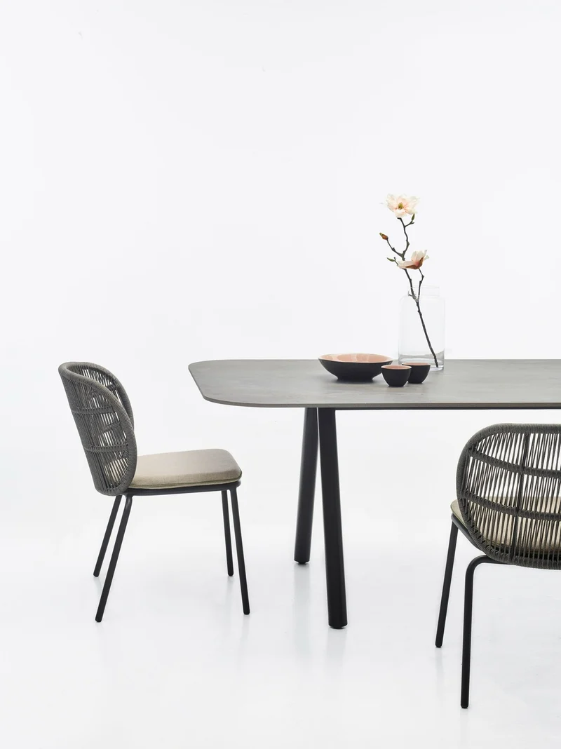 Chaise de jardin gris fossil et corde almond Kodo - Vincent Sheppard