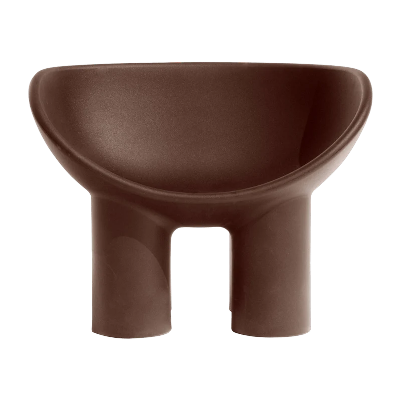 Fauteuil en polyéthylène marron Roly Poly - Driade