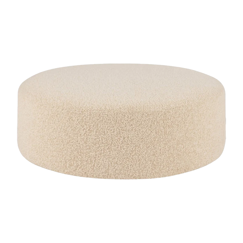 Pouf rond large en laine beige Bon - Hem