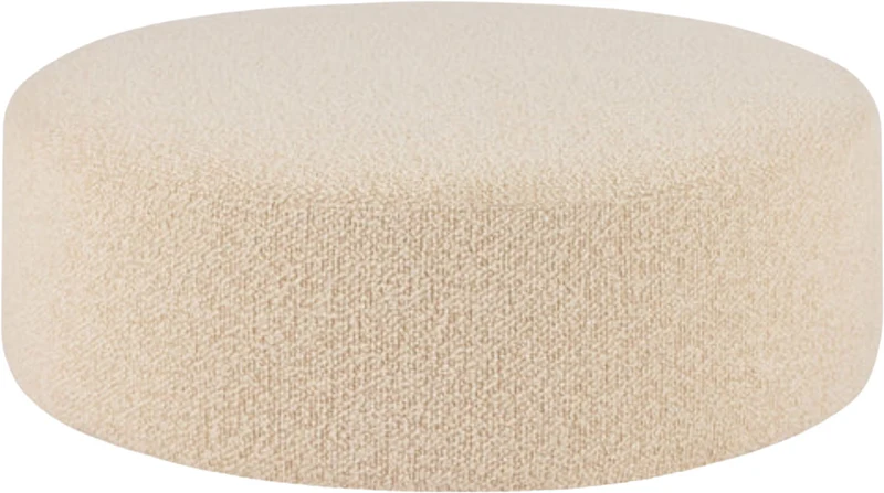 Pouf rond large en laine beige Bon - Hem