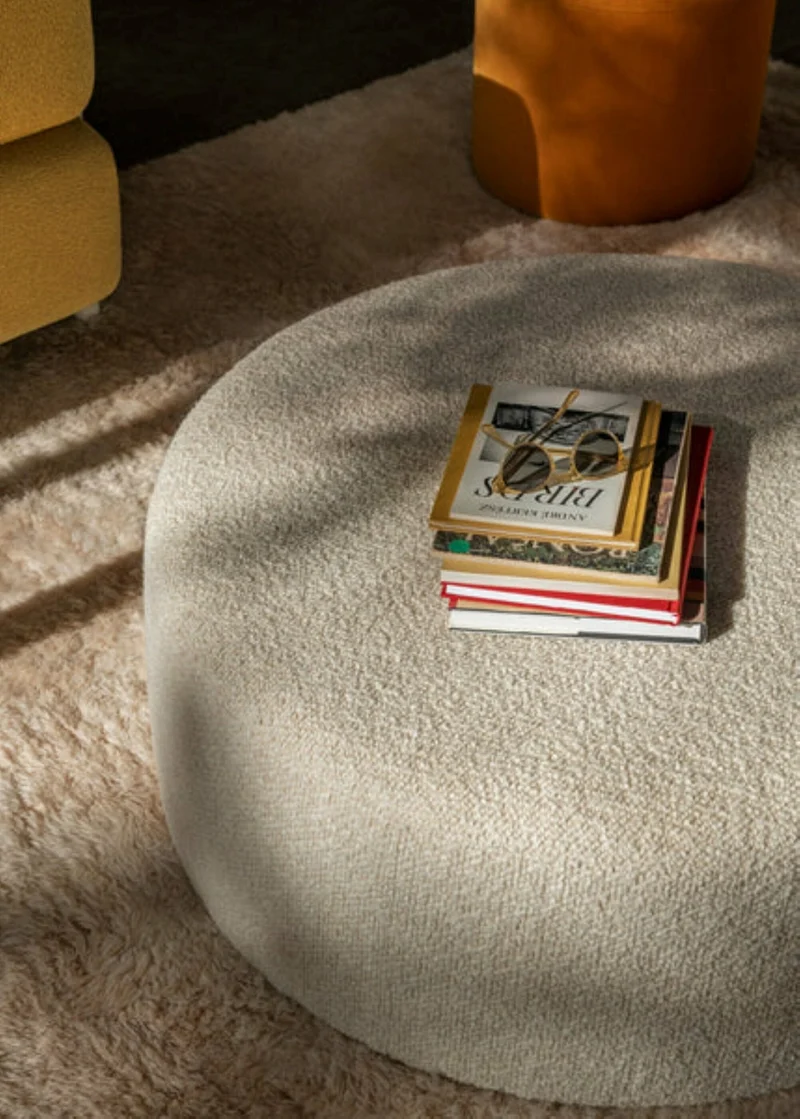Pouf rond large en laine marron Bon - Hem