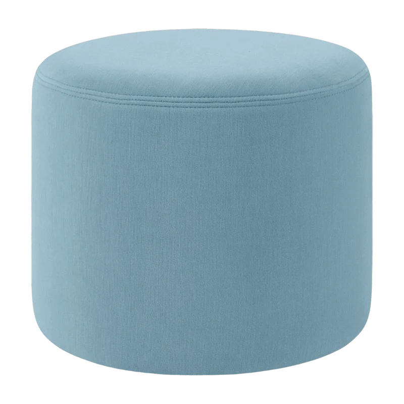 Pouf rond bleu en laine clair Bon - Hem