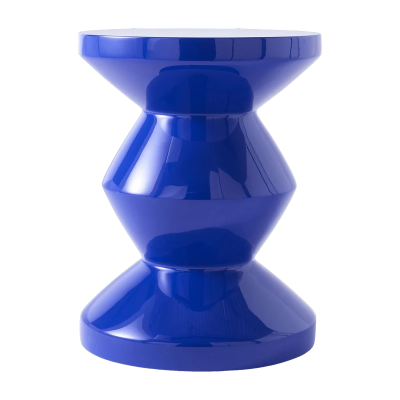 Tabouret bleu foncé laqué Zig Zag - Pols Potten