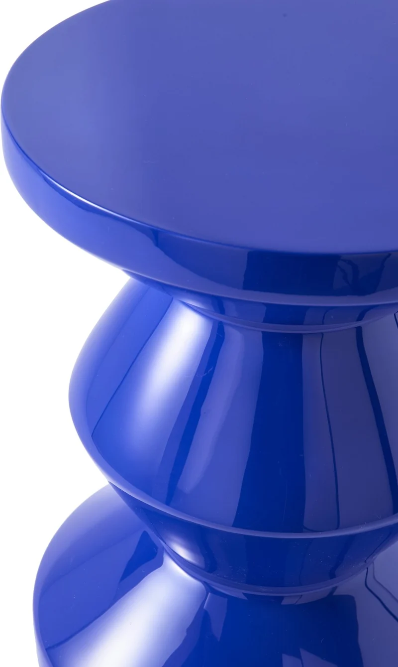 Tabouret bleu foncé laqué Zig Zag - Pols Potten