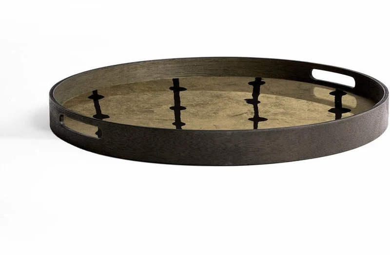 Plateau rond en miroir Brown Dots - Ethnicraft Accessories