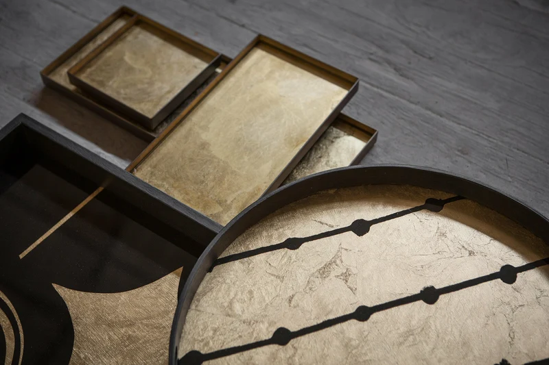Plateau rond en miroir Brown Dots - Ethnicraft Accessories