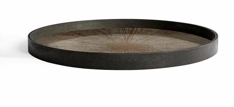 Plateau rond en miroir Bronze Slice - Ethnicraft Accessories