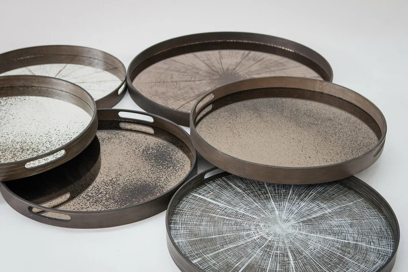 Plateau rond en miroir Bronze Slice - Ethnicraft Accessories