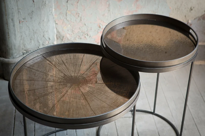 Plateau rond en miroir Bronze Slice - Ethnicraft Accessories