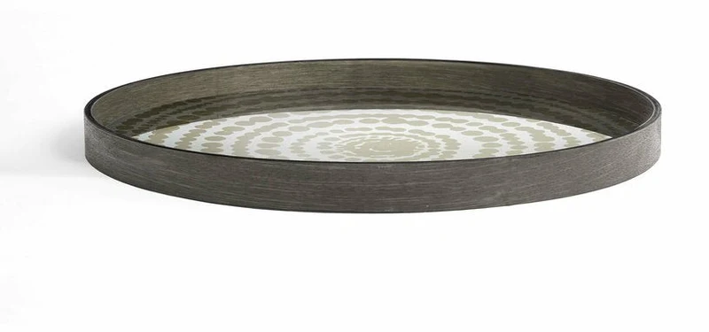 Plateau rond en miroir Gold Beads - Ethnicraft Accessories