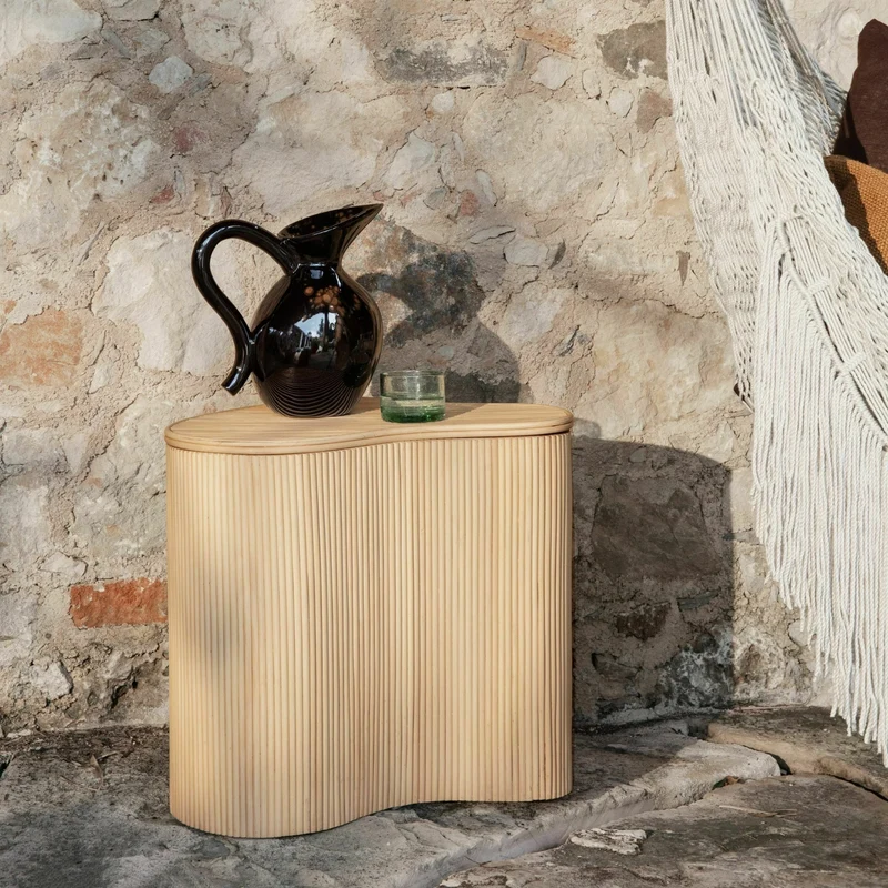 Table d'appoint de rangement en rotin Isola - Ferm Living