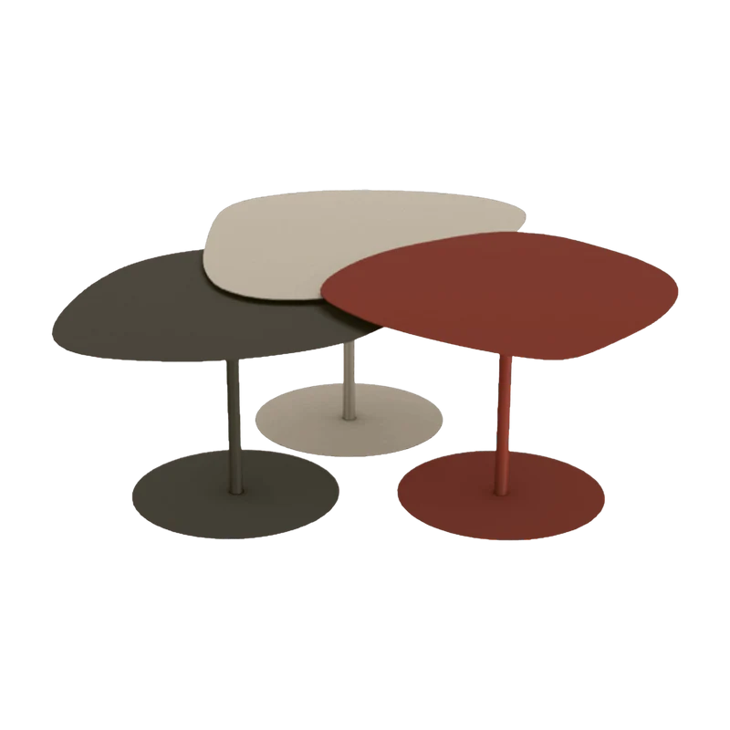 3 Tables basses gigognes terracotta, sable et bronze Galet - Matière Grise