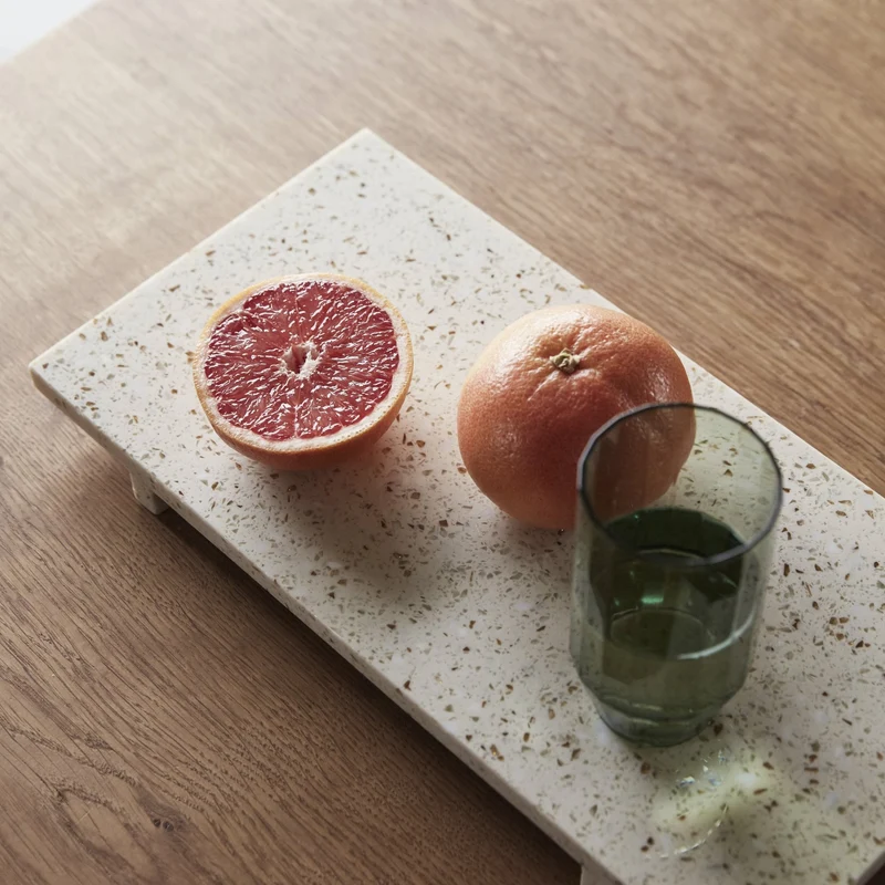 Plateau en terrazzo beige Stone - Hübsch