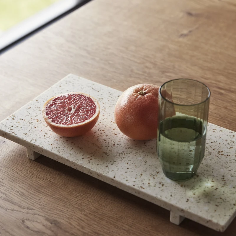 Plateau en terrazzo beige Stone - Hübsch